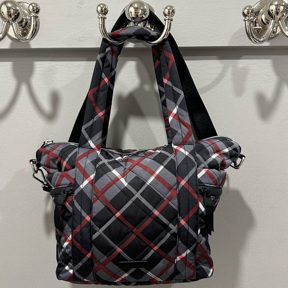 Vera Bradley Paris Plaid Multi-Strap Tote Bag and ID Case in Performance Twill - Picture 1 of 11